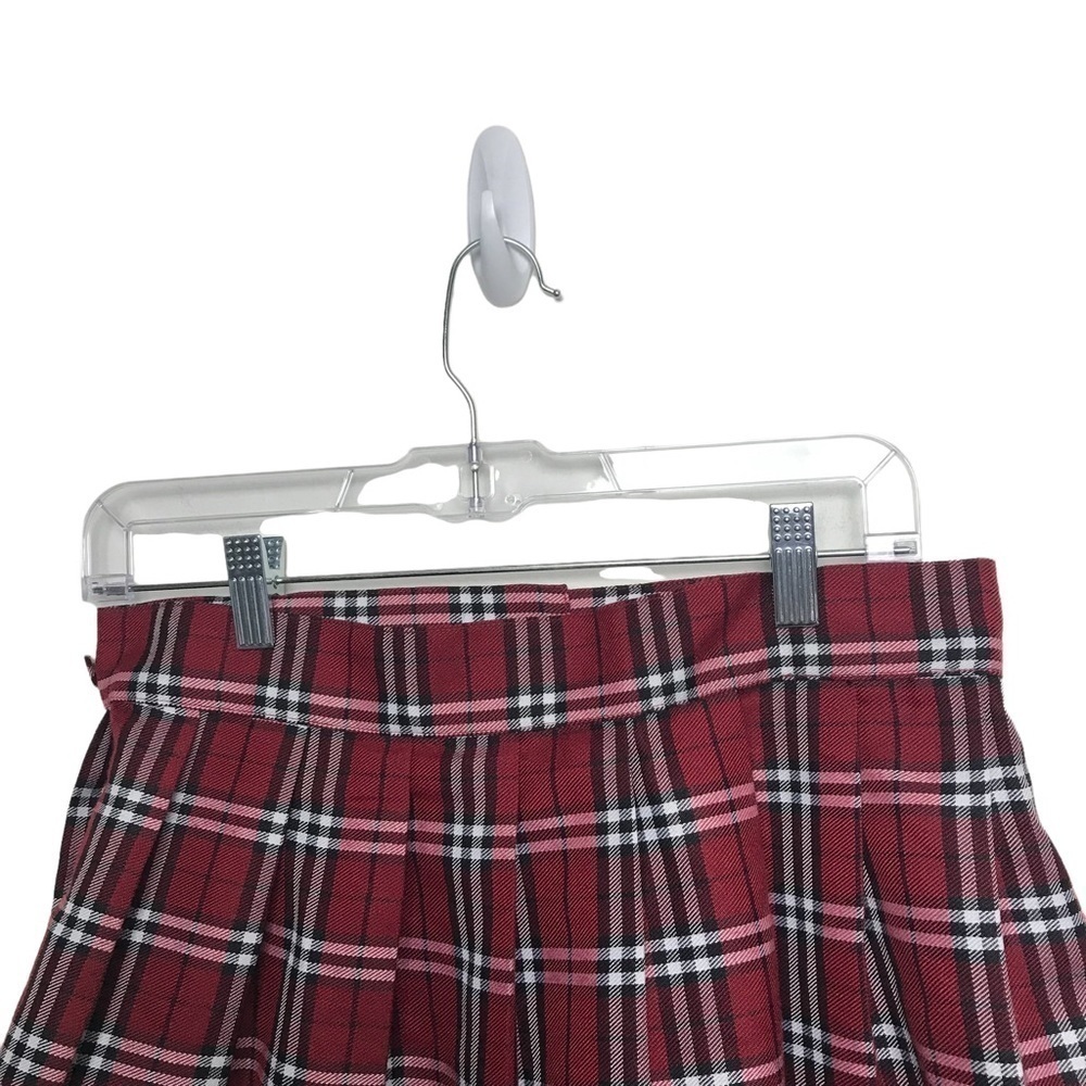 Spirit Halloween Red Plaid Pleated School Girl Mini Skirt Size Sm - Med - Picture 6 of 11